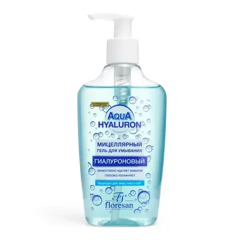 Floresan AQUA HYALURON Гель для умывания мицеллярный,гиалуроновый,  250мл