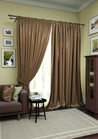 Комплект штор Авери с тюлем темно-коричневый
