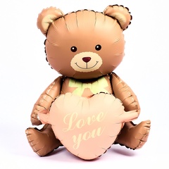 Воздушный шар Медведь с сердцем надут воздухом 65 см