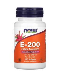 NOW Foods E-200, 134 мг (200 МЕ), 100 мягких таблеток