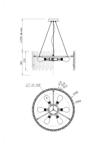 Подвесная люстра Maytoni Coliseo MOD136PL-06BS