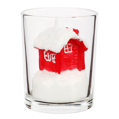 Свеча новогодняя в стеклянном стакане 5x6 см