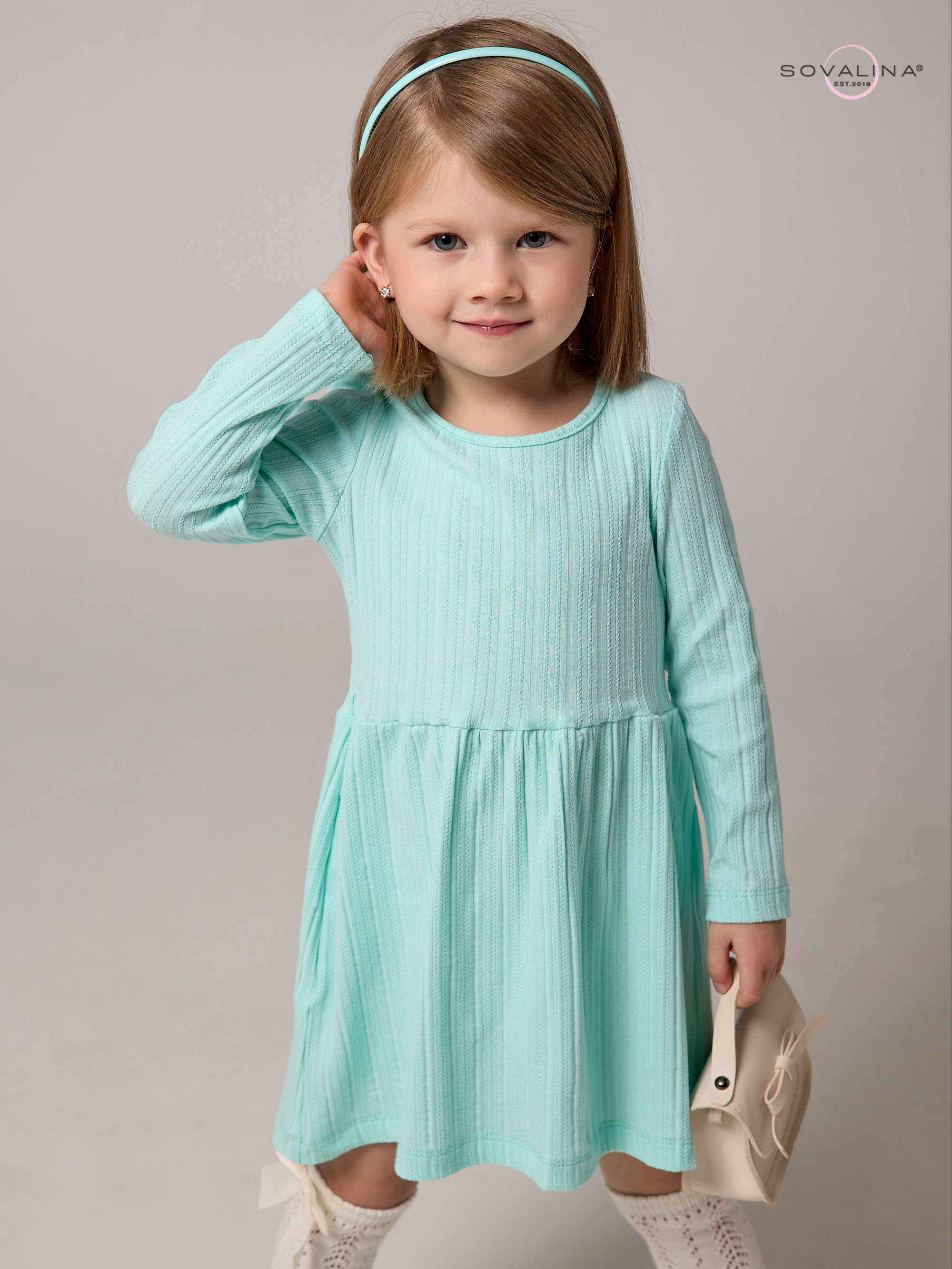 Платье Эля косичка мята