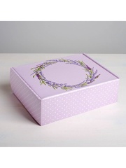 Коробка самосборная одиночная Прямоугольник, 27*21*9 см, «Лаванда», 1 шт.