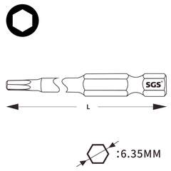 Бита шестигранная HEX 3,0 х50мм S2 1шт SGS 6350-H3.0