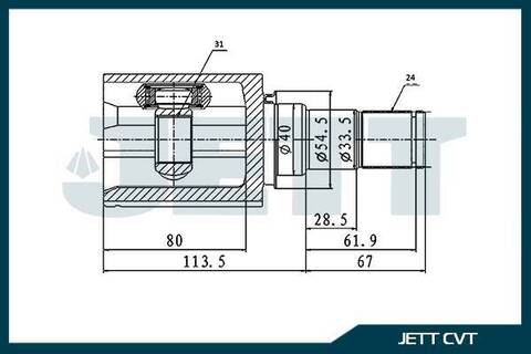 ШРУС внутренний JETT V40-4129