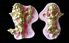 Силиконовые молды 2 шт № 2027 Ангелы с цветами