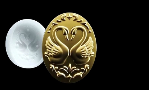 Силиконовый молд Камея Лебеди