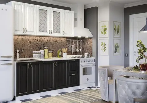 Кухня Настя 1,8м (490) (Жемчуг/Шоколад, Белый (Антарес))