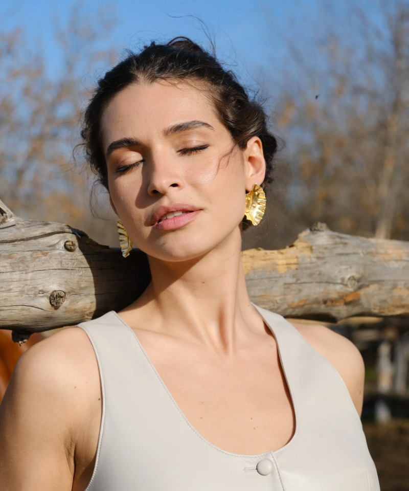 Серьги Банановый лист