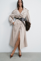 Тренч TEONA длинный, бежевый