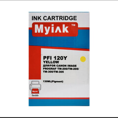 Совместимый картридж MyInk PFI-120Y yellow для Canon imagePROGRAF TM-200, TM-205, TM-300, TM-305, TM-250, TM-250, TM-350, TM-355 - 130 ml