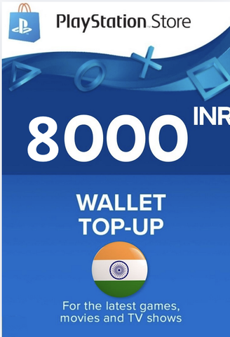 Playstation Store Индия: Карта оплаты 8000 рупий (INR) [Цифровой код доступа]