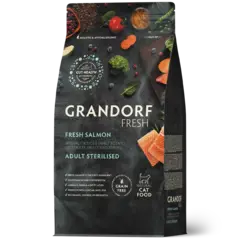 Сухой корм GRANDORF FRESH CAT Salmon STERILISED беззерновой, лосось с бататом для стерилизованных кошек, для здоровья кожи и шерсти или склонных к аллергии 2кг