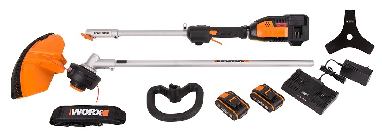 Триммер аккумуляторный бесщеточный WORX WG186E.1 40В, 4Ач х2, двойное ЗУ 2x2A