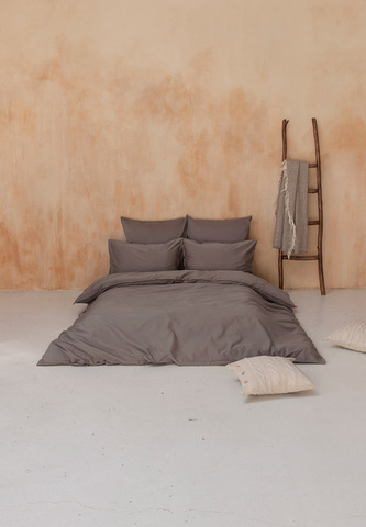 Постельное белье 1.5 спальное Luxberrt Soft Silk Sateen умбра