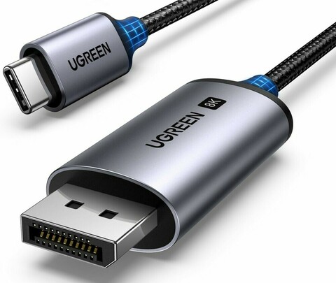 Кабель UGREEN CM556 25839 USB-C to DisplayPort 8K Cable 3m, Silver
