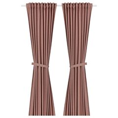 Комплект штор IKEA LENDA (ЛЕНДА), Кирпичный, 140х250 см, 2 шт