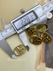 Пуговицы Скиапар. золотистые с черной эмалью 