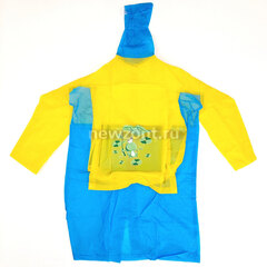 Дождевик детский L 100-110 см YA YUE с лягушкой жёлто-голубой