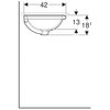 Geberit VariForm Раковина с установкой под столешницу овальной формы, Т1=42х33 см, без отв. под смеситель, без отв. перелива