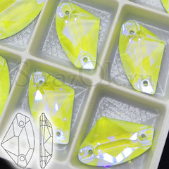 Купить неоновые пришивные стразы Neon Yellow Galactic SI с блеском Шмииер Shimmer