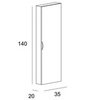 Cezares 55822 Колонна подвесная с дверью, реверсивная 35x20x140