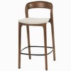 Полубарный стул Esse 65 см, орех, бежевая водоотталкивающая ткань