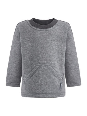 Лонгслив-оверсайз из футера "Темный меланж"