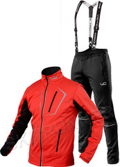 Утеплённый лыжный костюм 905 Victory Code Dynamic Red A2 с лямками мужской