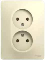 РОЗЕТКА дв.без з/к 16А в сб. БЕЖ.   GSL000220