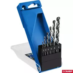 ЗУБР ПРОФ-А, 6 шт, (2-8 мм), сталь Р6М5, класс А, набор сверл по металлу, Профессионал (29625-H6)