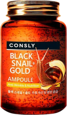 Consly Black Snail 24K Gold All-In-One Ampoule Сыворотка многофункциональная омолаживающая с муцином черной улитки и золотом