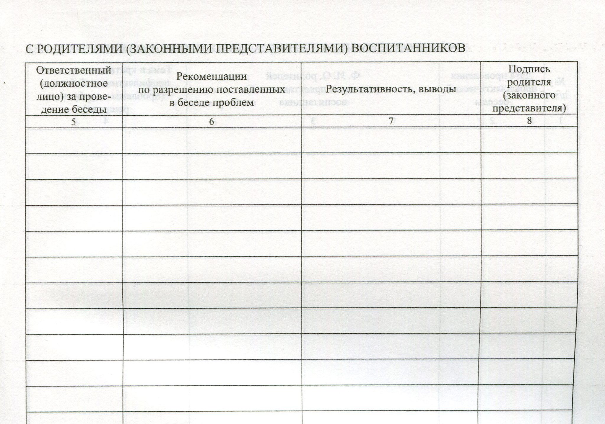 Журнал выхода за территорию детского сада образец