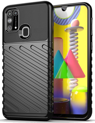 Чехол Carbon для Samsung Galaxy M31 серия Оникс / черный