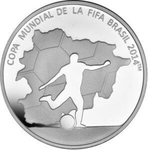 5 динар Футбол Чемпионат мира по футболу Бразилия 2014 г. Андорра 2012 г. PROOF