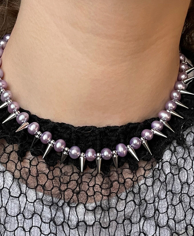 Чокер Punks Still Alive Silver-Purple