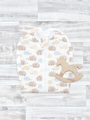 Пелёнка-кокон Mjölk Ёжики на экрю, уценка