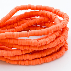 Бусина-диск, цвет оранжевый, размер 4 мм, цена за нить 40 см