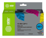Заправочный набор Cactus CS-RK-C2P11 №651 Голубой / Cyan/Пурпурный / Magenta/желтый 3x30мл для HP DJ 5575/5645