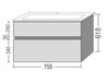 Villeroy&Boch  B66300DH Тумба под раковину, Villeroy&Boch, Verity Line, ширина, мм-755, глубина, мм-482, высота, мм-618, тип установки-подвесной, раковина-необходимо заказать, вырез под раковину-один, ящики-2, крепления в комплекте, материал корпуса-