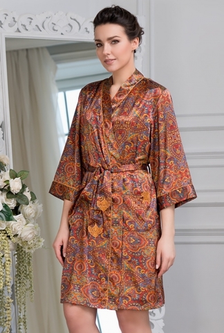 Короткий халат Mia-Amore 3413 DAYANA 70% натуральный шелк