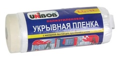 Unibob Пленка укрывная с малярной лентой, 1,1 х 33 м