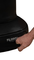 Напольный боксерский мешок FILIPPOV КОЖА, 180см/45см/95кг, черный