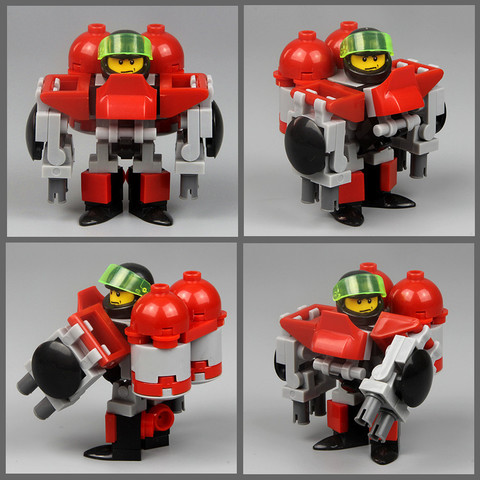 Minifigures Model Star Craft Terran Marauder Red