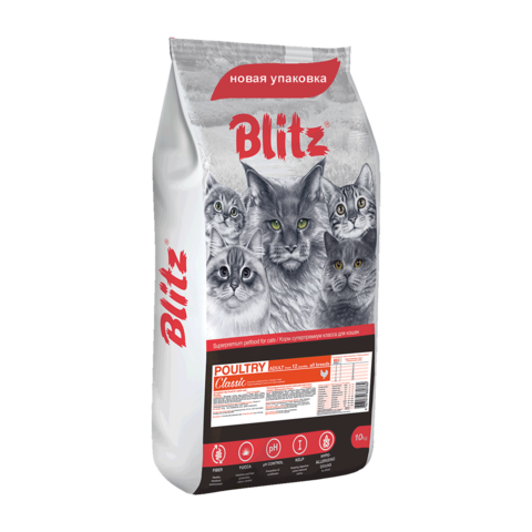 Blitz Сухой корм для кошек с домашней птицей
