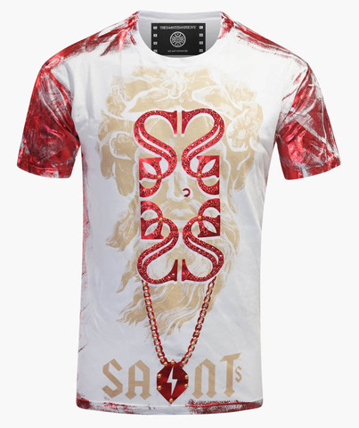 The Saints Sinphony | Футболка мужская WHITE RED ZUES LOGO TS2884 перед