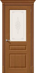 Дверь Статус-15 / Цвет Ф-11 (Орех) / Стекло Худ. / Двери Браво
