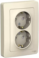 РОЗЕТКА С/У 2-я з/к шт. 16А 250В, молочн. BLNRS001122