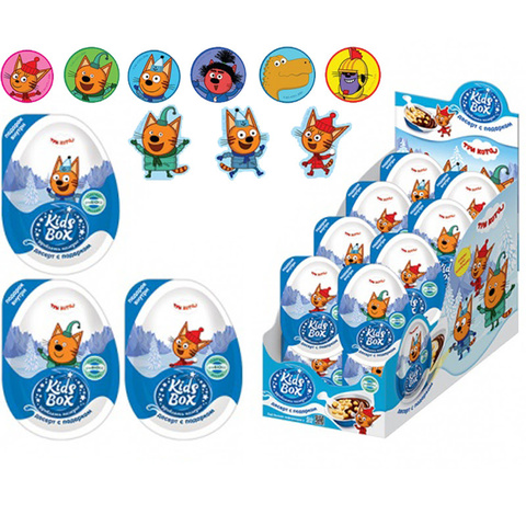 ТРИ КОТА ЗИМНИЕ КАНИКУЛЫ KIDS BOX Десерт с подарком 1кор*6бл*16шт, 20г.